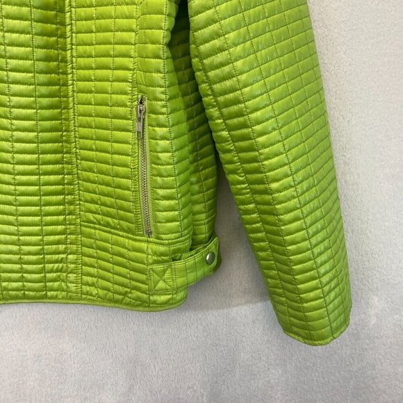NEW Chicos Additions Green Quilted Zip Up Spring Jacket Size 2 (Large) Telluride - Picture 6 of 15